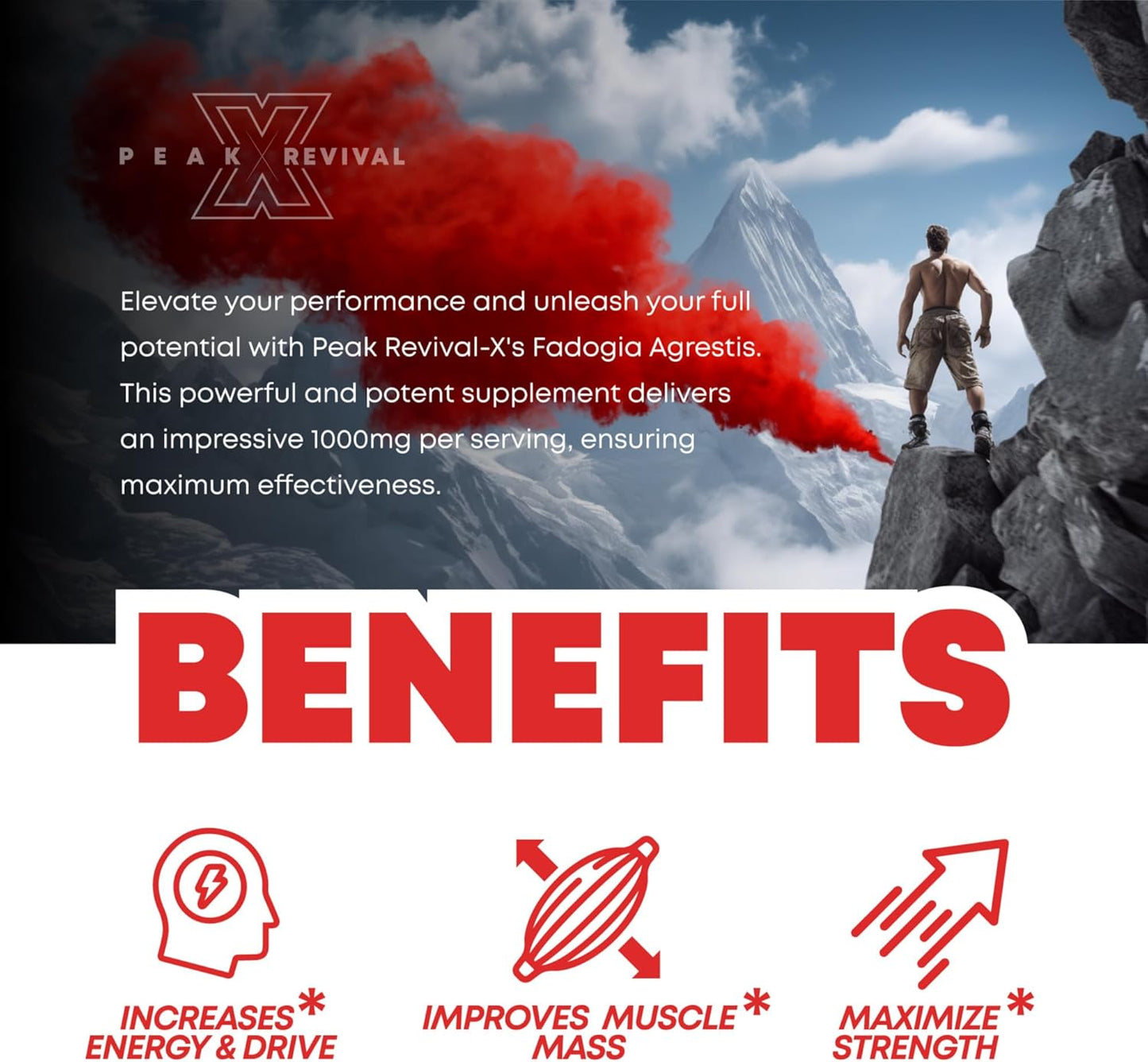 Testosterone Booster for Men with Fadogia Agrestis 1000mg Per Serving - Improve Natural Testosterone production
