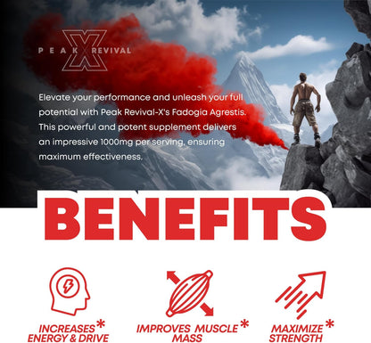 Testosterone Booster for Men with Fadogia Agrestis 1000mg Per Serving - Improve Natural Testosterone production